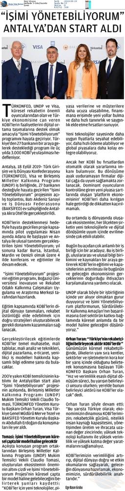 Isimi Yonetebiliyorum Projesi Medya Yansimalari 13 Eylul 2019 Antalya - 23