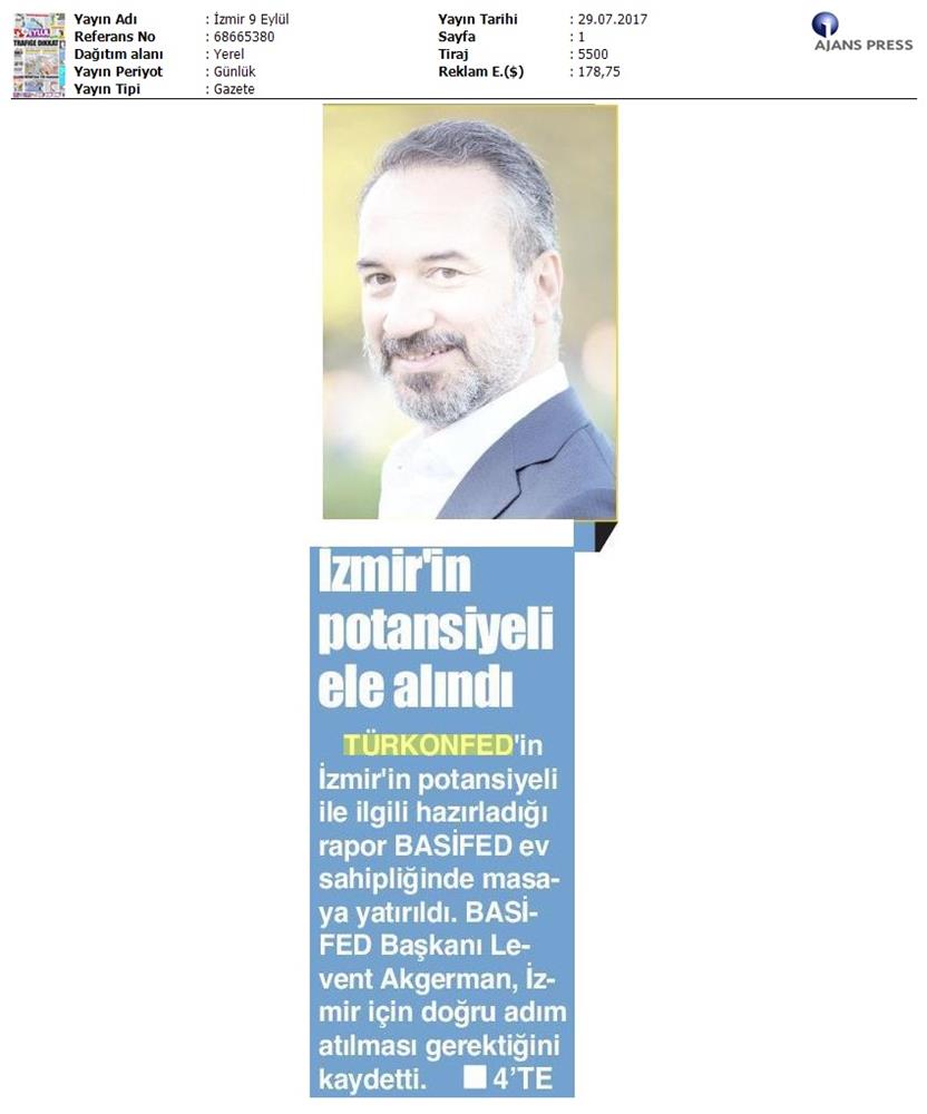Izmir Kent Bolge Raporu Tanitim Toplantısı Turkonfedbasifed Medya Yansimalari 28 07 2017 - 18