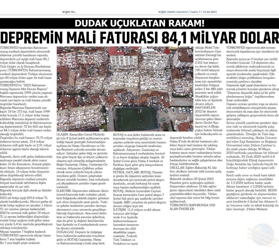 Kahramanmaras Depremi Afet Durum Raporu 13 Subat 2023 - 161