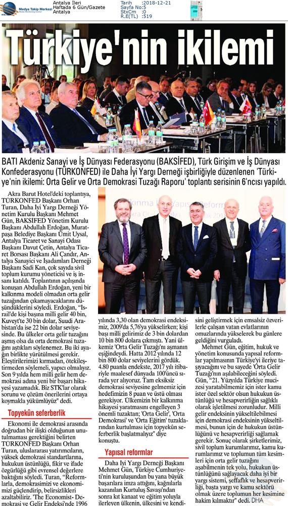 Kalkinma Icin Yapisal Reformlar Toplantısı Medya Yansimalari 19 Aralik 2018 Antalya - 3