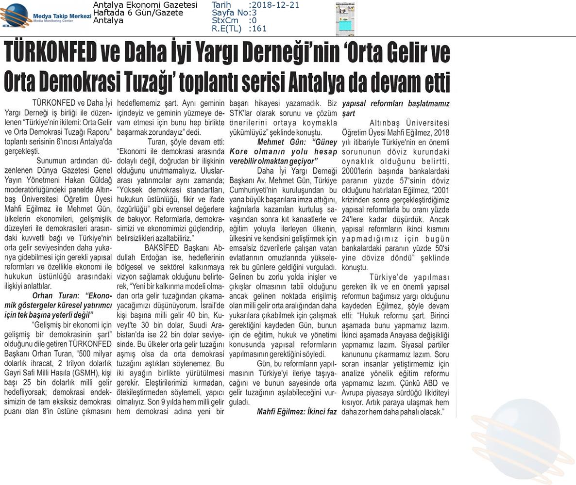 Kalkinma Icin Yapisal Reformlar Toplantısı Medya Yansimalari 19 Aralik 2018 Antalya - 5