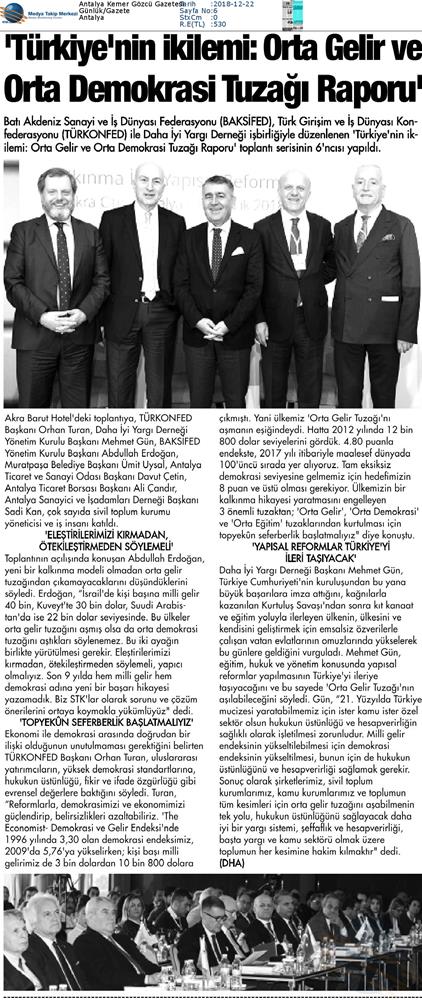 Kalkinma Icin Yapisal Reformlar Toplantısı Medya Yansimalari 19 Aralik 2018 Antalya - 10