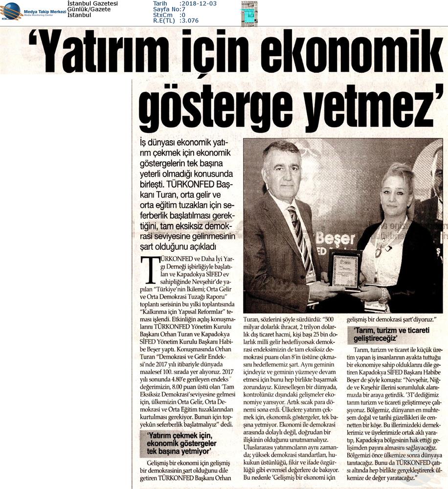 Kalkinma Icin Yapisal Reformlar Toplantısı Medya Yansimalari 1 Aralik 2018 Nevsehir - 4