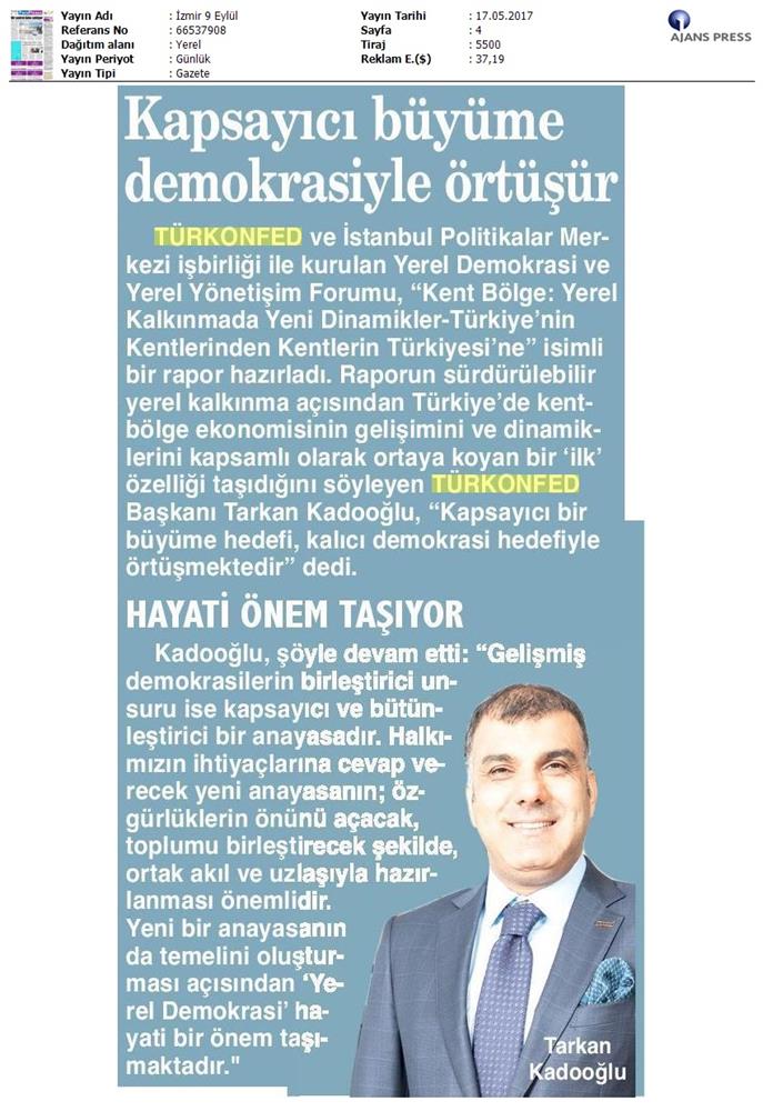 Kent Bolge Yerel Kalkinmada Yeni Dinamikler Raporu Basin Yansimalari 17 Mayis 2017 - 3