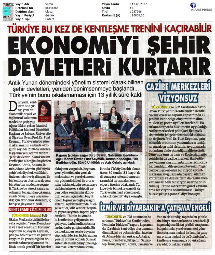 Kent Bolge Yerel Kalkinmada Yeni Dinamikler Raporu Basin Yansimalari 17 Mayis 2017 - 4