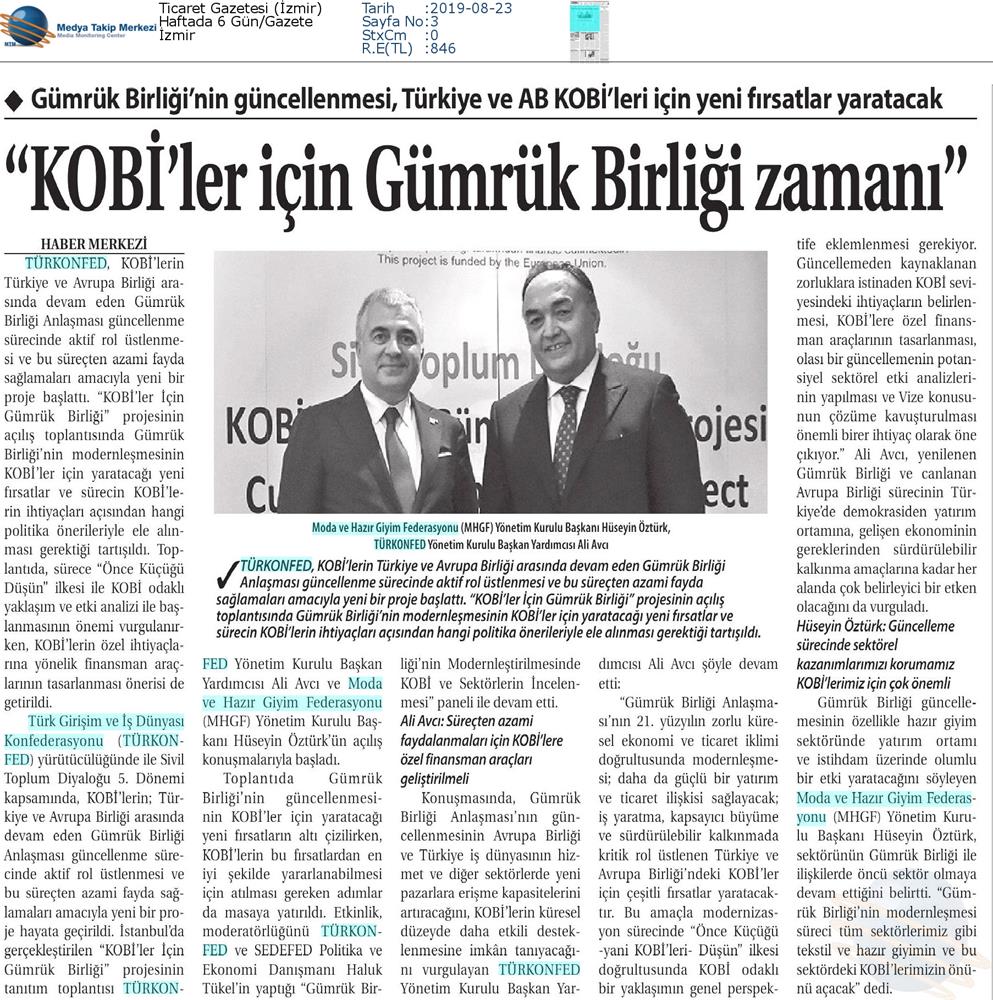KOBİ'ler Icin Gumruk Birligi Kapanis Toplantısı Medya Yansimalari 16 Ocak 2020 Istanbul - 2