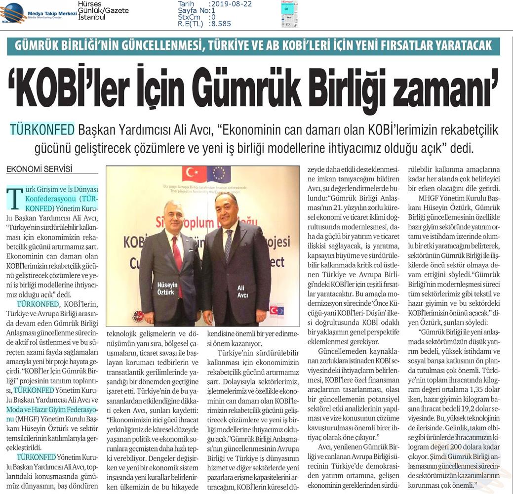 KOBİ'ler Icin Gumruk Birligi Kapanis Toplantısı Medya Yansimalari 16 Ocak 2020 Istanbul - 17