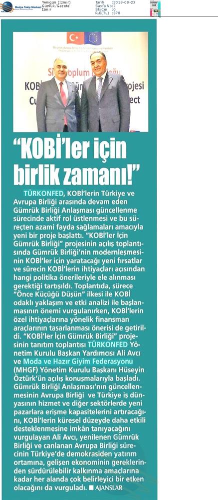 KOBİ'ler Icin Gumruk Birligi Kapanis Toplantısı Medya Yansimalari 16 Ocak 2020 Istanbul - 18