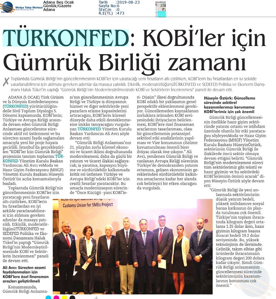 KOBİ'ler Icin Gumruk Birligi Kapanis Toplantısı Medya Yansimalari 16 Ocak 2020 Istanbul - 19