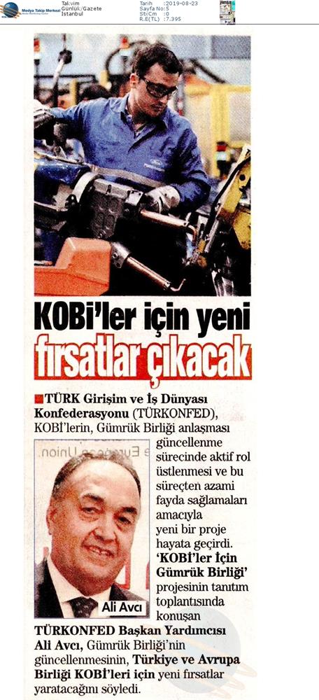 KOBİ'ler Icin Gumruk Birligi Medya Yansimalari 22 Agustos 2019 - 3