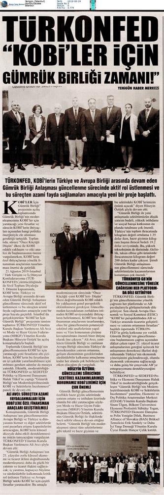 KOBİ'ler Icin Gumruk Birligi Medya Yansimalari 22 Agustos 2019 - 13