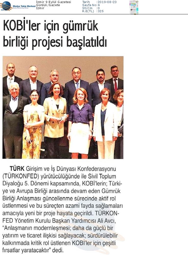 KOBİ'ler Icin Gumruk Birligi Medya Yansimalari 22 Agustos 2019 - 19