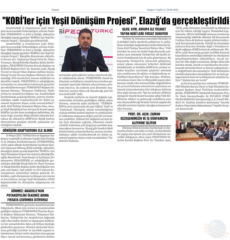 KOBİ'ler Icin Yesil Dönüşüm Projesi 16 Mayis 2022 Elazig - 9