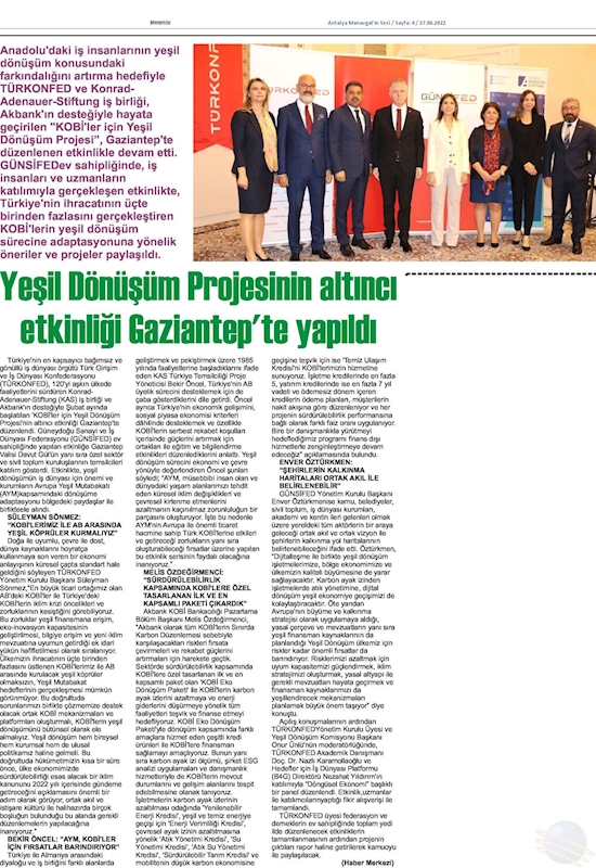 KOBİ'ler Icin Yesil Dönüşüm Projesi 23 Haziran 2022 Gaziantep - 7
