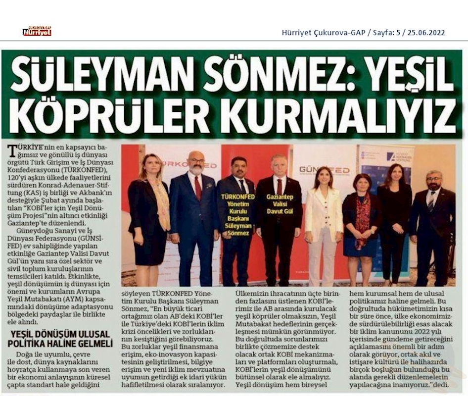 KOBİ'ler Icin Yesil Dönüşüm Projesi 23 Haziran 2022 Gaziantep - 18
