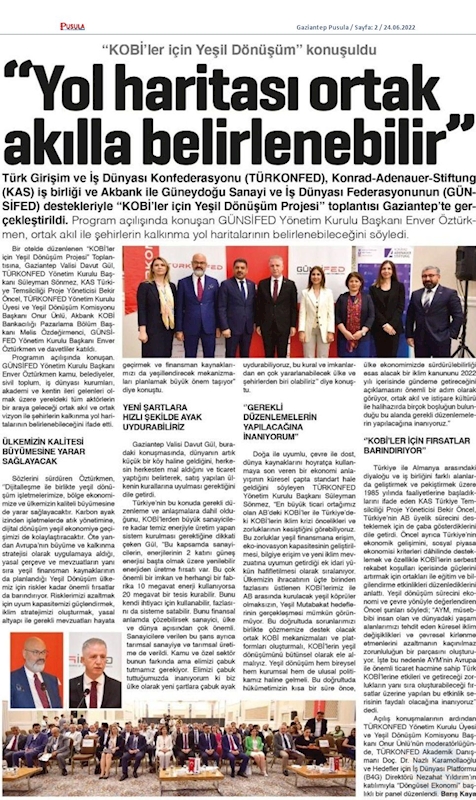 KOBİ'ler Icin Yesil Dönüşüm Projesi 23 Haziran 2022 Gaziantep - 22