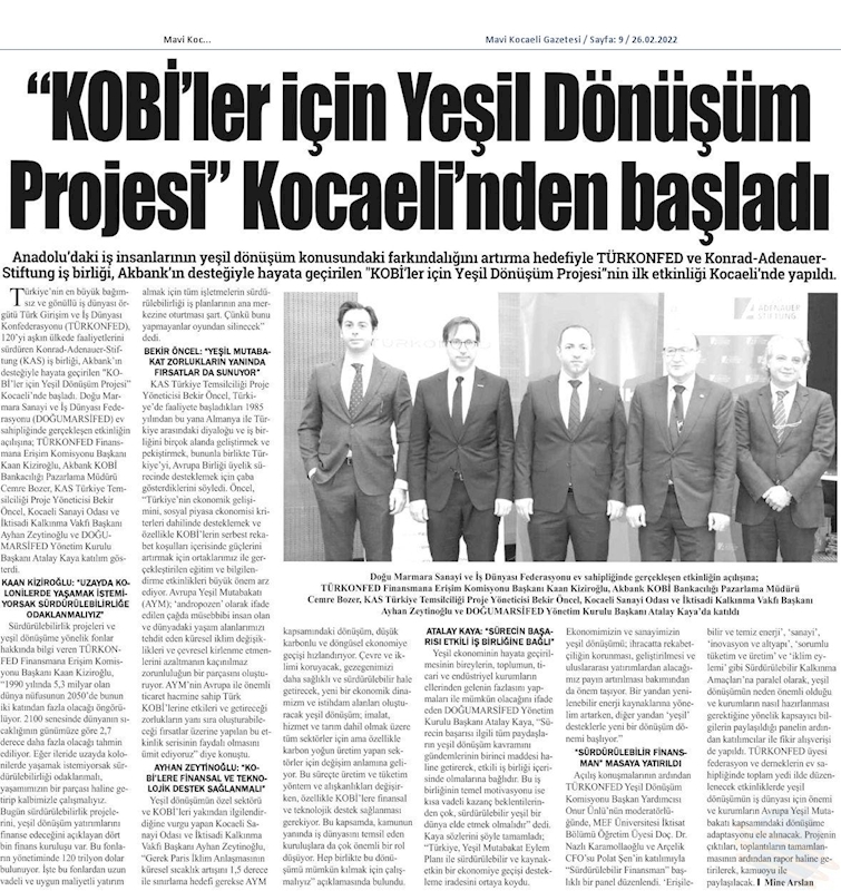 KOBİ'ler Icin Yesil Dönüşüm Projesi 24 Subat 2022 Kocaeli - 2