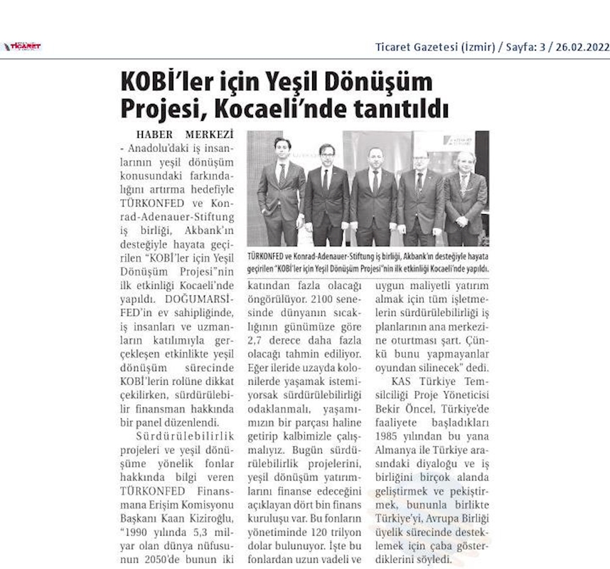 KOBİ'ler Icin Yesil Dönüşüm Projesi 24 Subat 2022 Kocaeli - 12