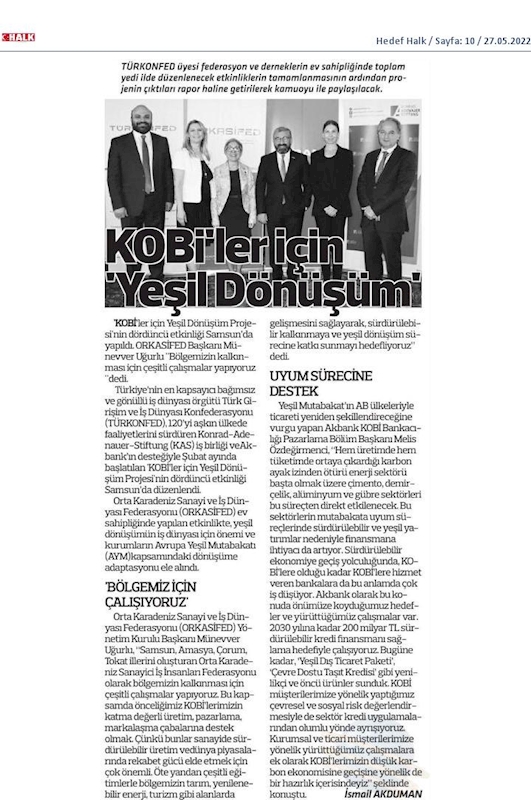 KOBİ'ler Icin Yesil Dönüşüm Projesi 26 Mayis 2022 Samsun - 3