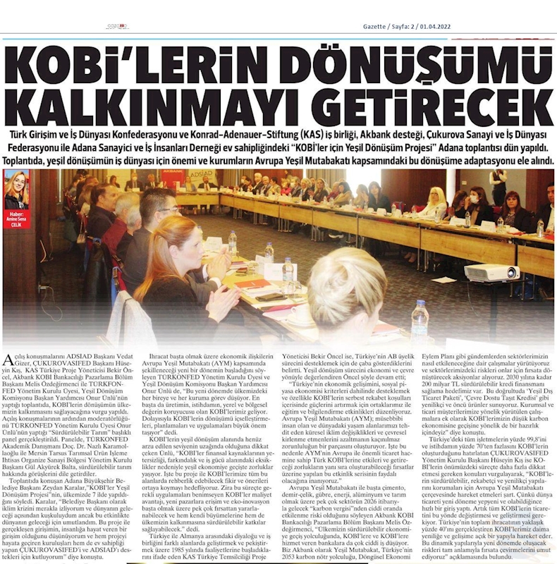 KOBİ'ler Icin Yesil Dönüşüm Projesi 31 Mart 2022 Adana - 9
