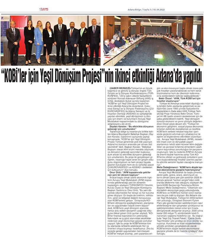 KOBİ'ler Icin Yesil Dönüşüm Projesi 31 Mart 2022 Adana - 10