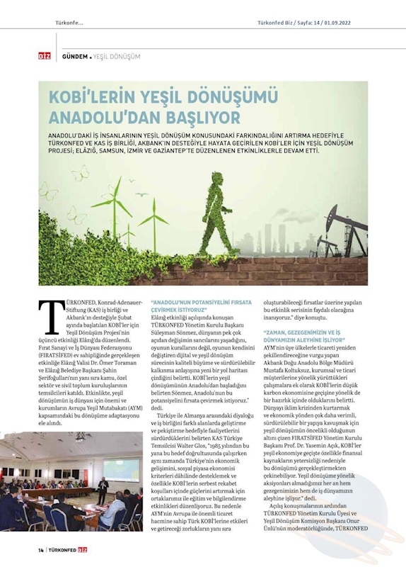 KOBİ'ler Icin Yesil Dönüşüm Projesi Yesil Dönüşüm Zirvesi 15 Eylul 2022 Ankara - 1