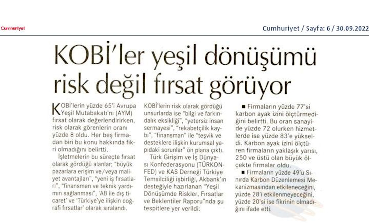 KOBİ'ler Icin Yesil Dönüşüm Projesi Yesil Dönüşüm Zirvesi 15 Eylul 2022 Ankara - 6