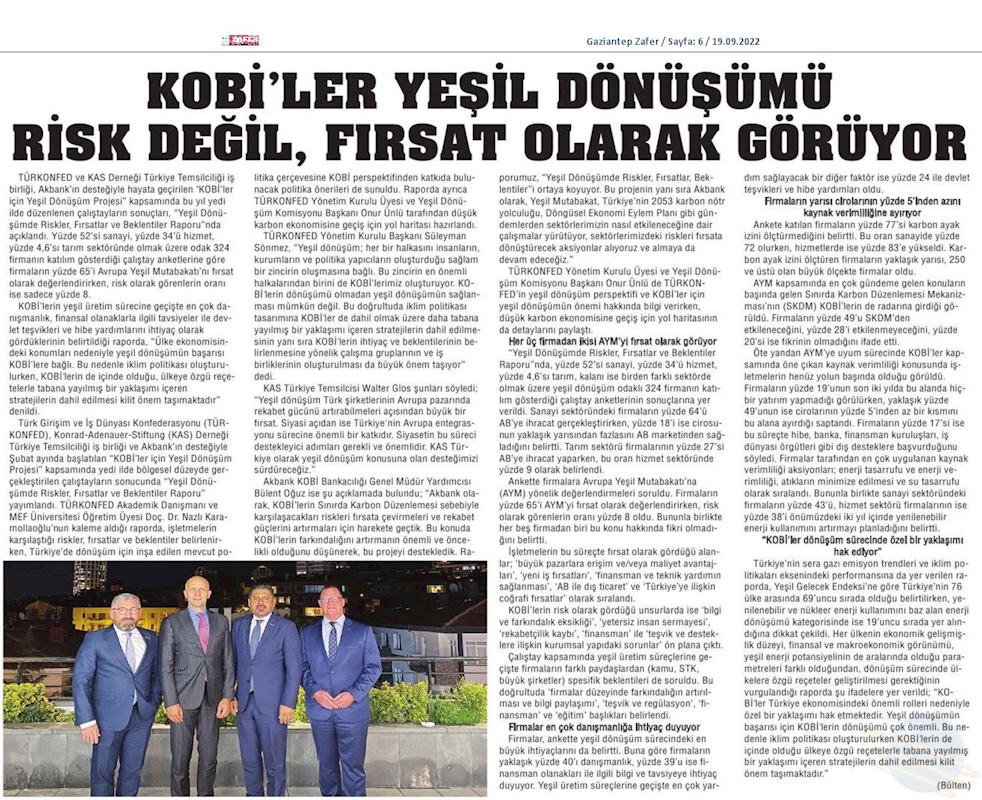 KOBİ'ler Icin Yesil Dönüşüm Projesi Yesil Dönüşüm Zirvesi 15 Eylul 2022 Ankara - 20