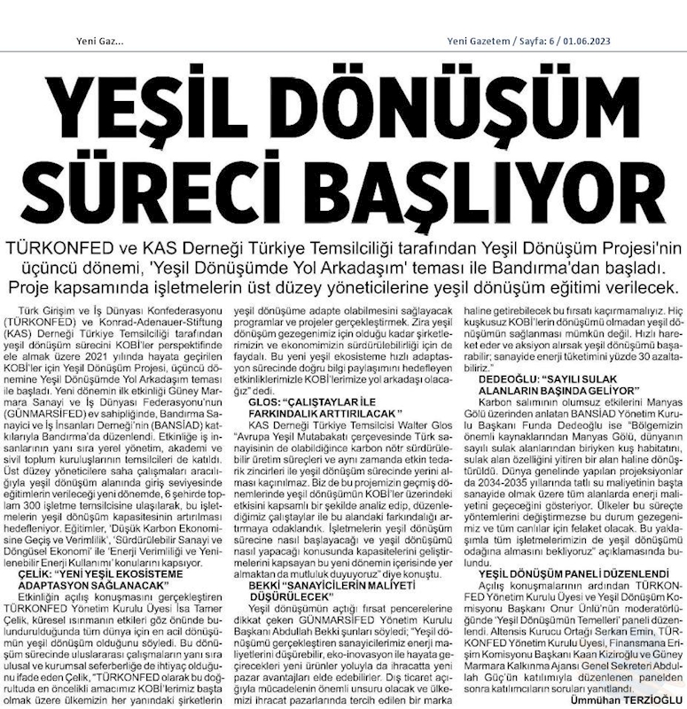 KOBİ'ler Icin Yesil Dönüşüm Yol Arkadasim Etkinligi 31 Mayis 2023 Bandirma - 7