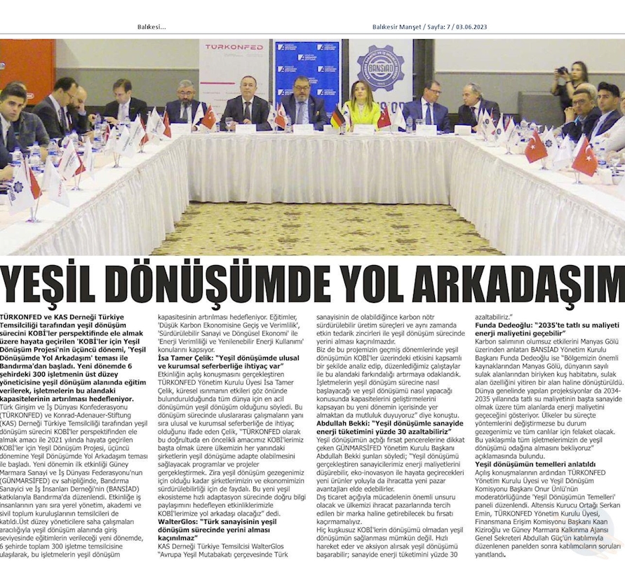 KOBİ'ler Icin Yesil Dönüşüm Yol Arkadasim Etkinligi 31 Mayis 2023 Bandirma - 9