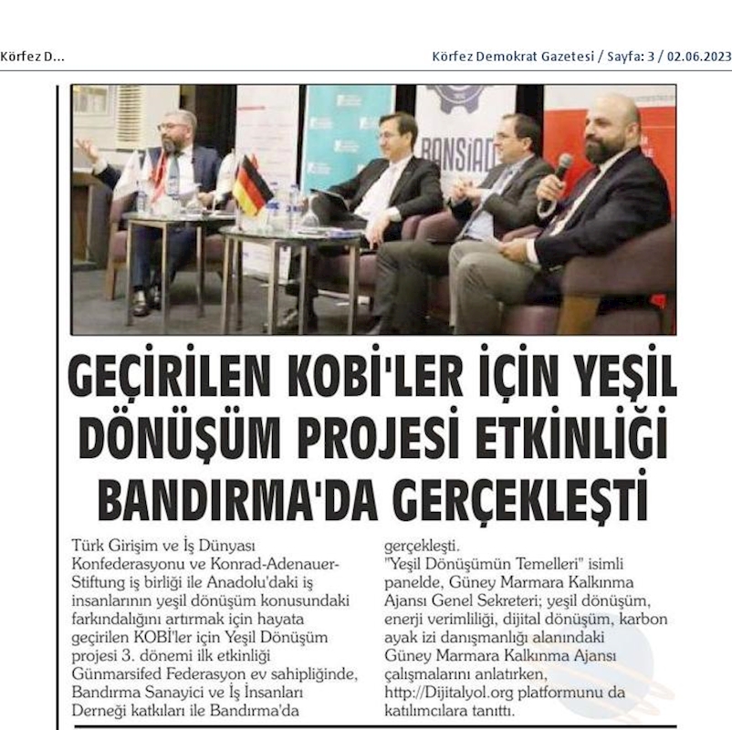 KOBİ'ler Icin Yesil Dönüşüm Yol Arkadasim Etkinligi 31 Mayis 2023 Bandirma - 14
