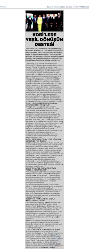 KOBİ'ler Icin Yesil Dönüşüm Yol Arkadasim Etkinligi 31 Mayis 2023 Bandirma - 16