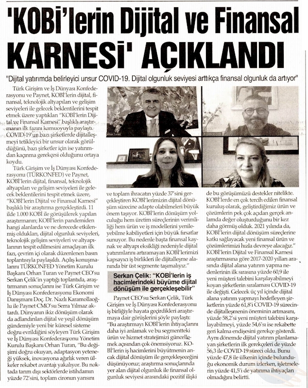 KOBİ'lerin Dijital Ve Finansal Karnesi Pandeminin Isletmelere Etkisi 1 Arastirma Raporu Basin Yansimalari 7 Nisan 2021 - 1