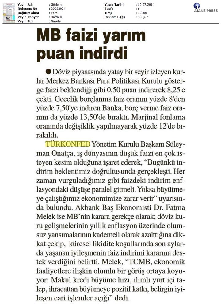 Mb Faizi Yarim Puan Indirdi - 1