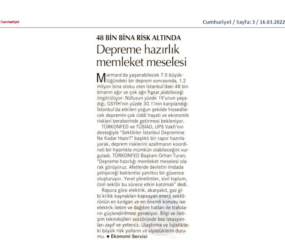 Sektorler Istanbul Depremine Ne Kadar Hazir Raporu 15 Mart 2022 - 3