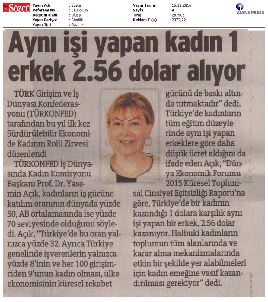 Surdurulebilir Ekonomide Kadinin Rolu Zirvesi 14112016 - 3