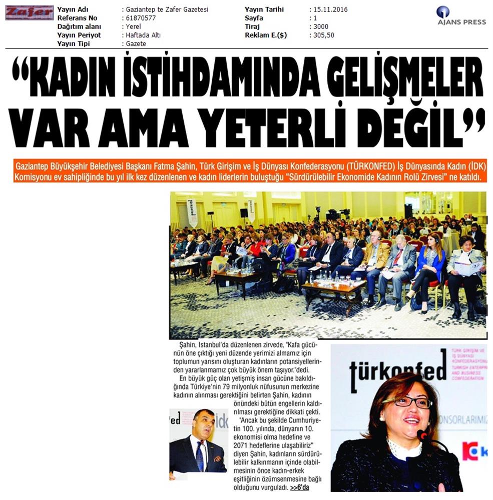 Surdurulebilir Ekonomide Kadinin Rolu Zirvesi 14112016 - 14