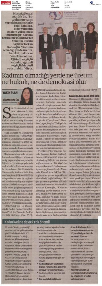 Surdurulebilir Ekonomide Kadinin Rolu Zirvesi 14112016 - 19