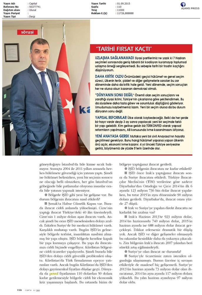 Tarkan Kadooğlu Capital Dergisi Roportaji - 1