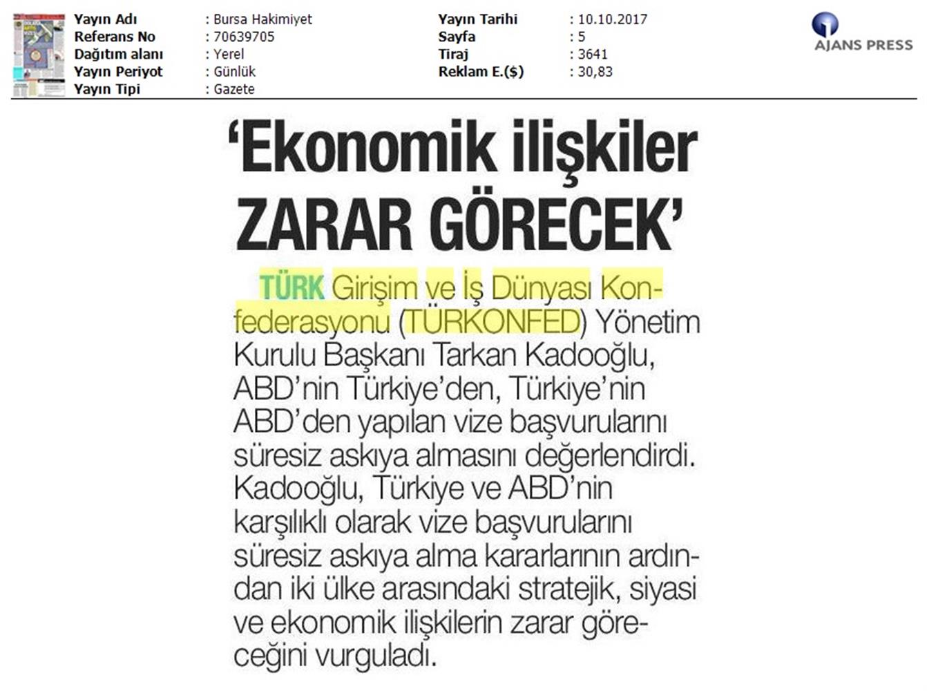 Türkiye Abd Vize Sorunu Basin Aciklamasi Medya Yansimalari 10 Ekim 2017 - 20