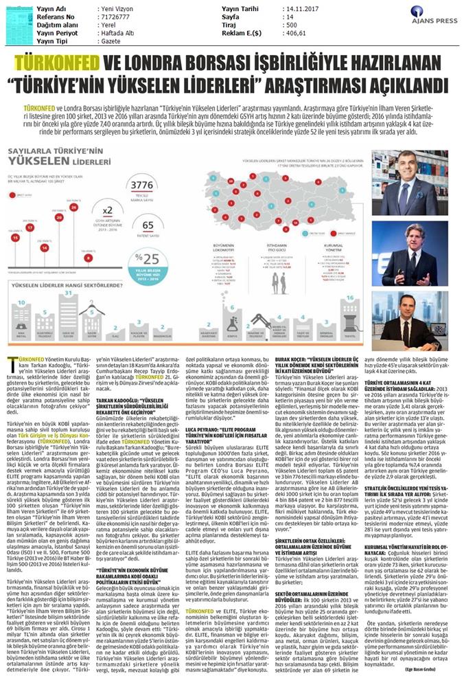 Türkiyenin Yukselen Liderleri Raporu Medya Yansimalari 12 Kasim 2017 Istanbul - 1