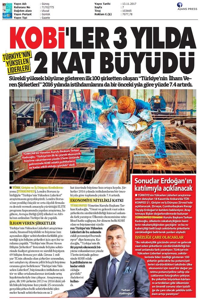 Türkiyenin Yukselen Liderleri Raporu Medya Yansimalari 12 Kasim 2017 Istanbul - 8
