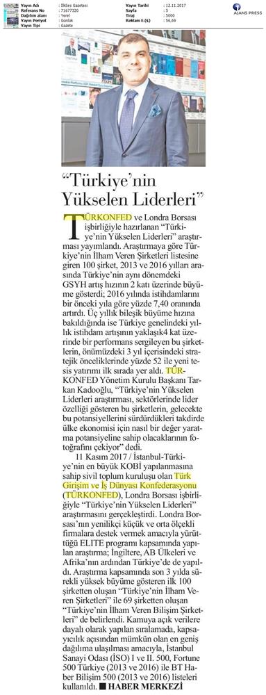 Türkiyenin Yukselen Liderleri Raporu Medya Yansimalari 12 Kasim 2017 Istanbul - 28