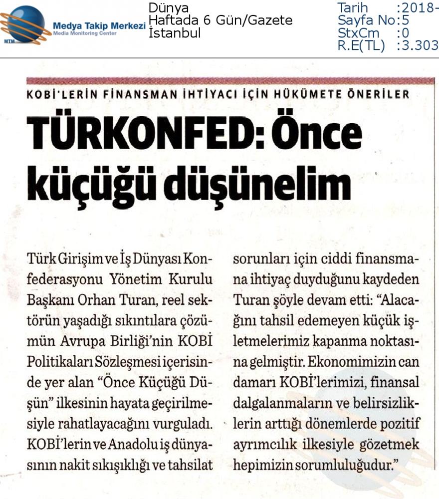 TÜRKONFED Once Kucugu Dusun Medya Yansimalari 17 Eylul 2018 - 4