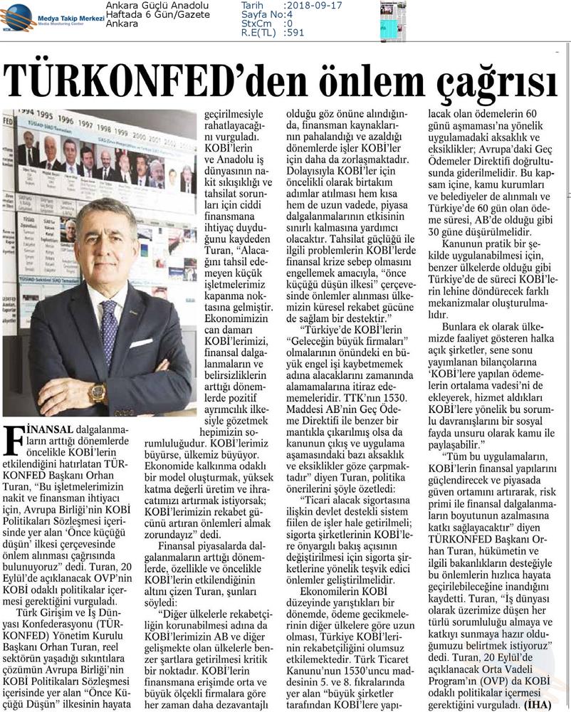 TÜRKONFED Once Kucugu Dusun Medya Yansimalari 17 Eylul 2018 - 6