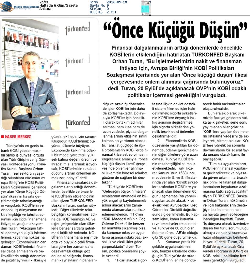 TÜRKONFED Once Kucugu Dusun Medya Yansimalari 17 Eylul 2018 - 8