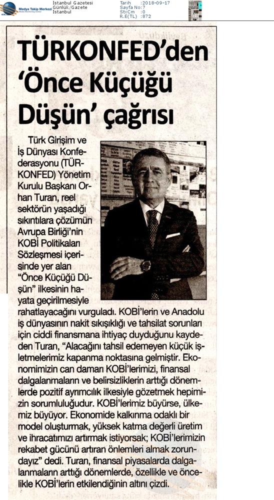 TÜRKONFED Once Kucugu Dusun Medya Yansimalari 17 Eylul 2018 - 10