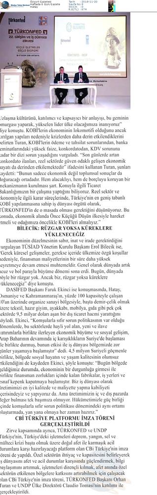 TÜRKONFED Undp Connecting Business Initiative CBI Platformu İşbirliği 16 Kasim 2018 - 14