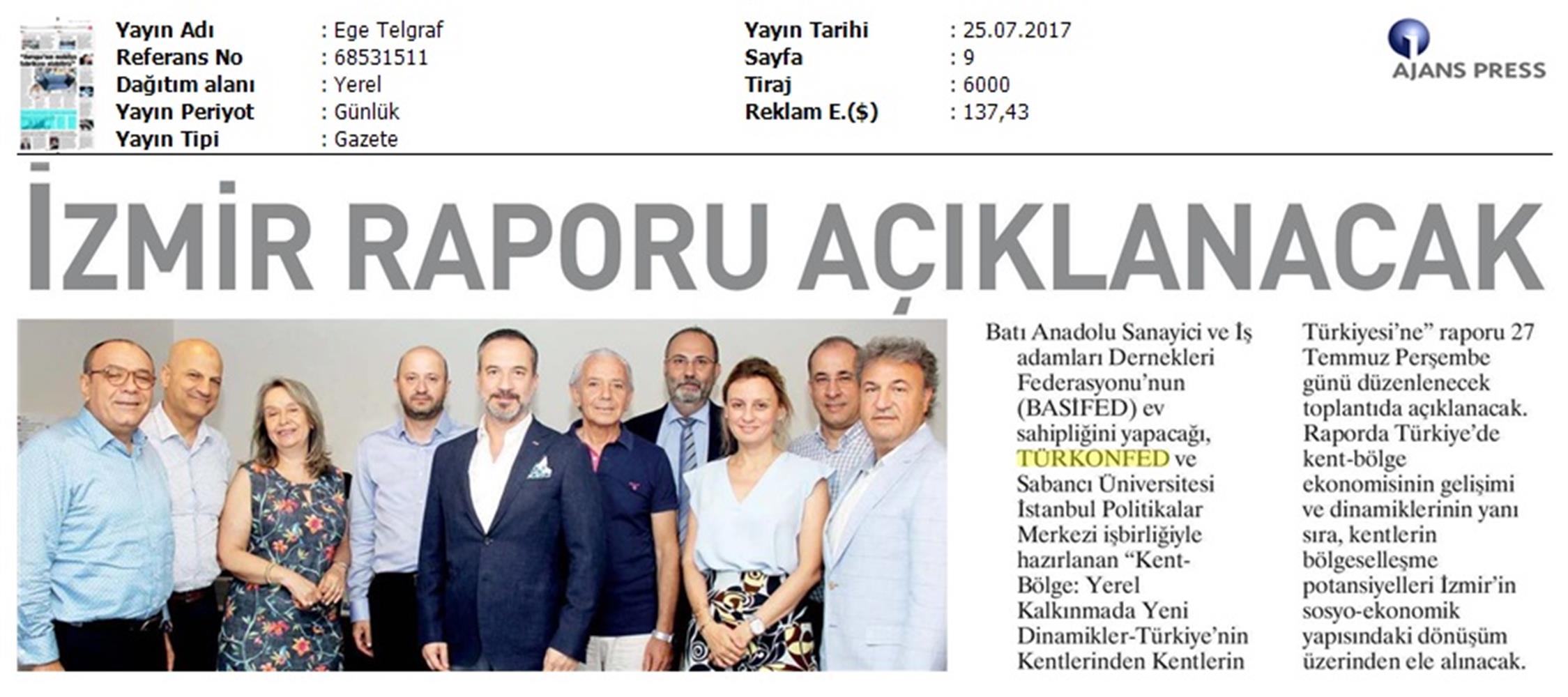TÜRKONFED Izmir Kent Bolge Raporu Tanitim Toplantısı Basifed 25 Temmuz 2017 - 1