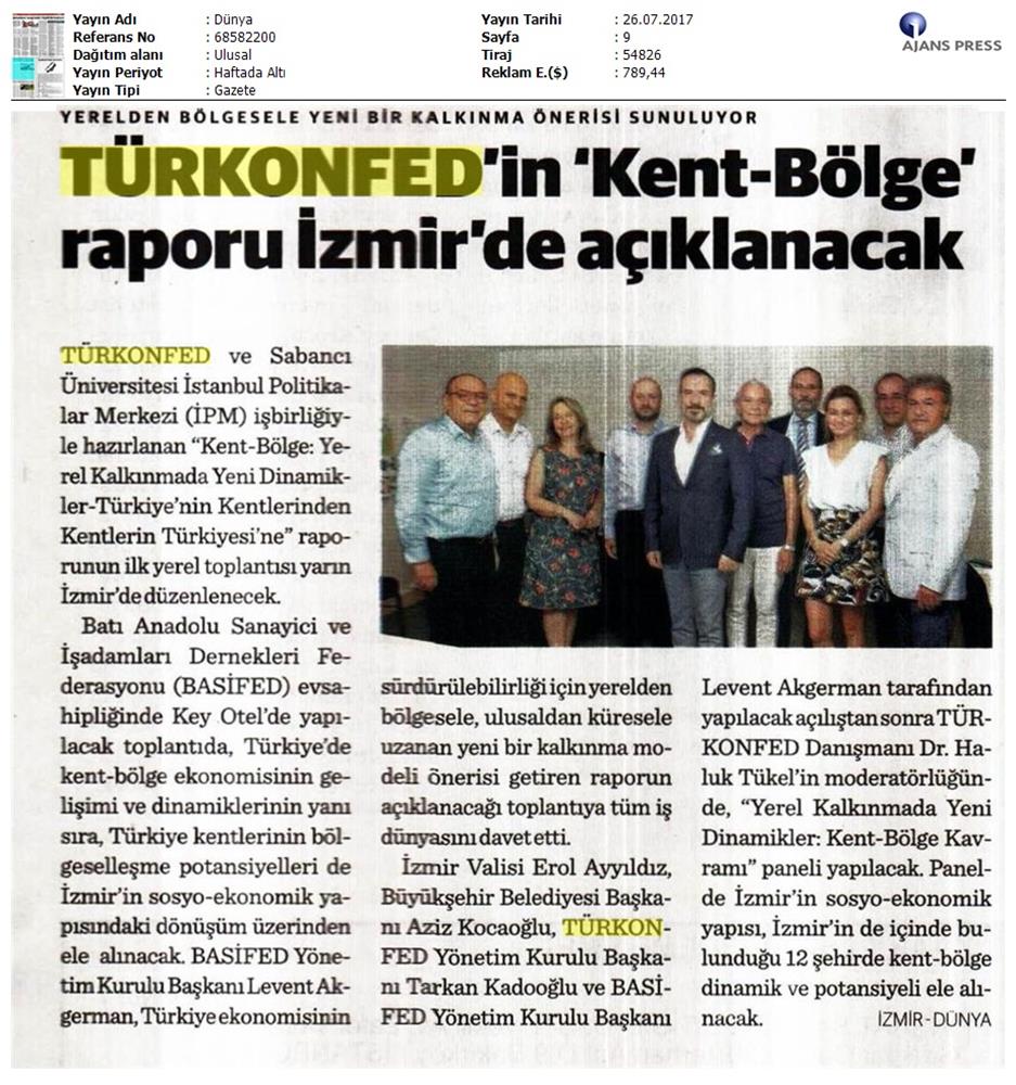 TÜRKONFED Izmir Kent Bolge Raporu Tanitim Toplantısı Basifed 25 Temmuz 2017 - 12